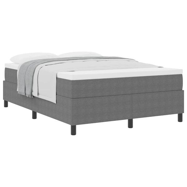 vidaXL Boxspring bed Lichtgrijs en wit. 203 x 140 x 60 cm