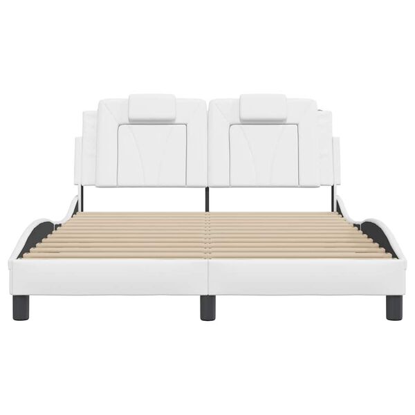 vidaXL Bedframe "Viana" zonder matras kunstleer wit 140x190 cm