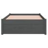 vidaXL Bedframe massief hout grijs 75x190 cm