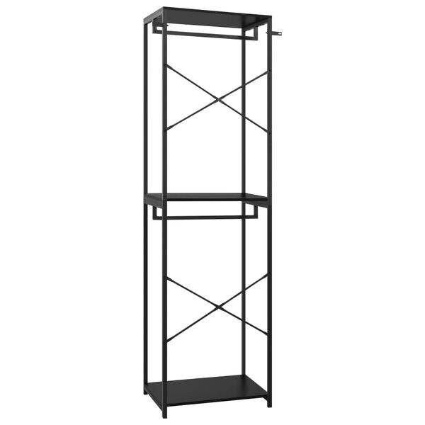 vidaXL Kledingkast 60x40x213 cm metaal en spaanplaat zwart
