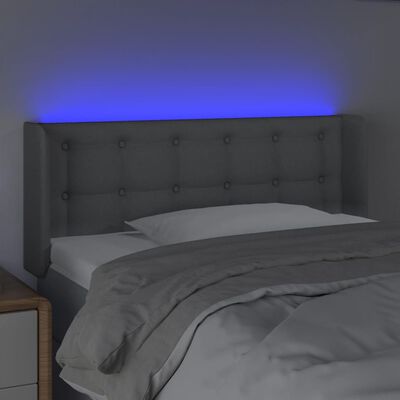 vidaXL Hoofdbord LED 103x16x78/88 cm stof lichtgrijs