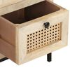 vidaXL Dressoir 60x35x70 cm massief mangohout en natuurlijk riet