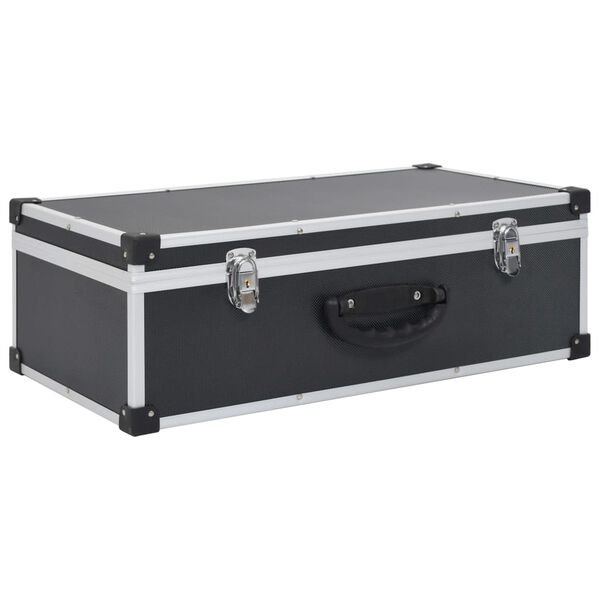 vidaXL Cd-koffer voor 80 cd's aluminium ABS zwart