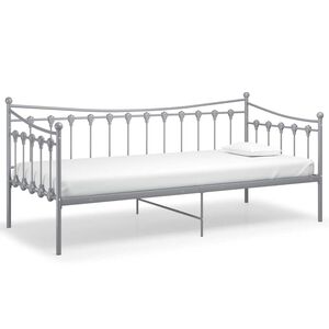vidaXL Slaapbank metaal grijs 90x200 cm