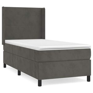 vidaXL Boxspring met matras fluweel donkergrijs 80x200 cm