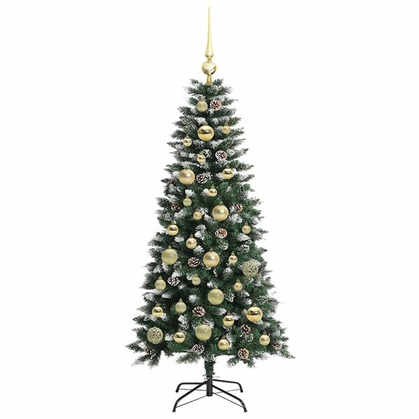vidaXL Kunstkerstboom met 150 LED Groen 120 cm PVC en Plastic en Staal