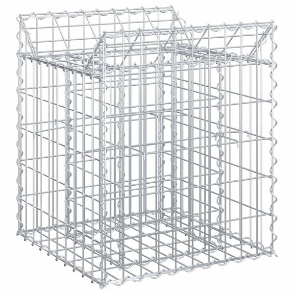 vidaXL Gabion Verhoogd Bed Zilver 50 x 50 x 60 cm Gegalvaniseerd staal