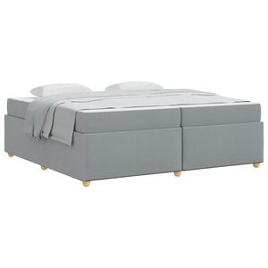 vidaXL Bedframe met matras Lichtgrijs 200 x 200 cm Stof