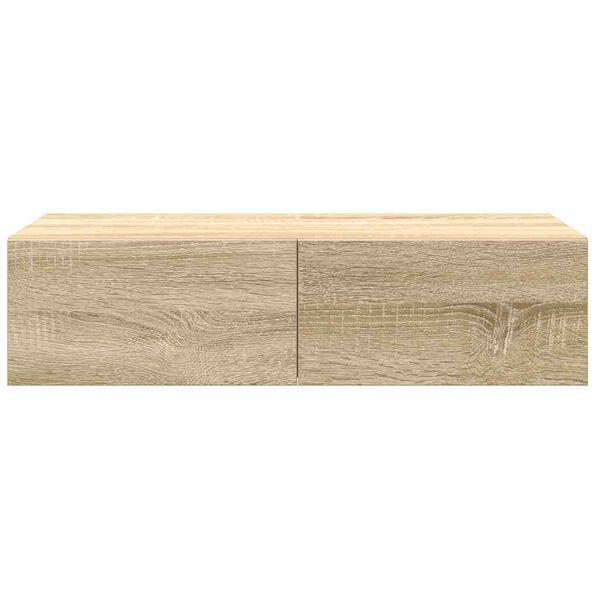 vidaXL Wandschap met lades 60x26,5x15cm bewerkt hout sonoma eikenkleur