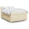 vidaXL Boxspring met matras stof cr&egrave;mekleurig 140x190 cm