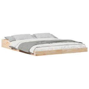 vidaXL Bedframe Bruin 160 x 210 cm Massief grenenhout