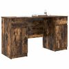 vidaXL Bureau met lade Gerookt eiken 140 x 49 x 76 cm Bewerkt hout
