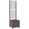 vidaXL Plantenbak met latwerk 40x40x136 cm polypropeen bruin