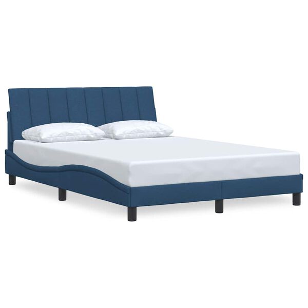 vidaXL Bedframe zonder matras "Hanko" stof blauw 140x190 cm
