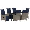 vidaXL Tuin Eetset 7 pcs Grijs poly rattan