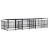 vidaXL Hondenkennel met dak 11,26 m&sup2; staal