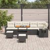 vidaXL Tuinbankenset 9 pcs Zwart poly rattan