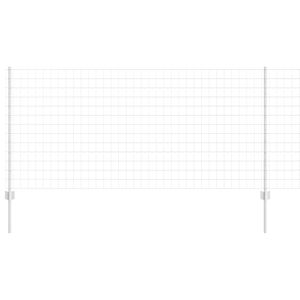 vidaXL Hek met Paal Zilver