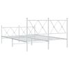 vidaXL Bedframe met hoofd- en voeteneinde metaal wit 140x190 cm