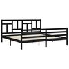vidaXL Bedframe met hoofdbord massief hout zwart 200x200 cm