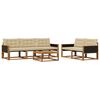 vidaXL Buiten bankenset met kussen 6 pcs Natuurlijk en Beige