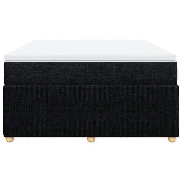 vidaXL Boxspring met matras stof zwart 160x200 cm