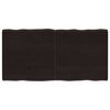 vidaXL Tafelblad natuurlijke rand 120x60x(2-4)cm eikenhout donkerbruin
