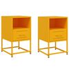 vidaXL Nachtkastjes 2 st 36x39x60,5 cm staal mosterdgeel