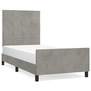vidaXL Bedframe zonder matras 80x200 cm fluweel lichtgrijs