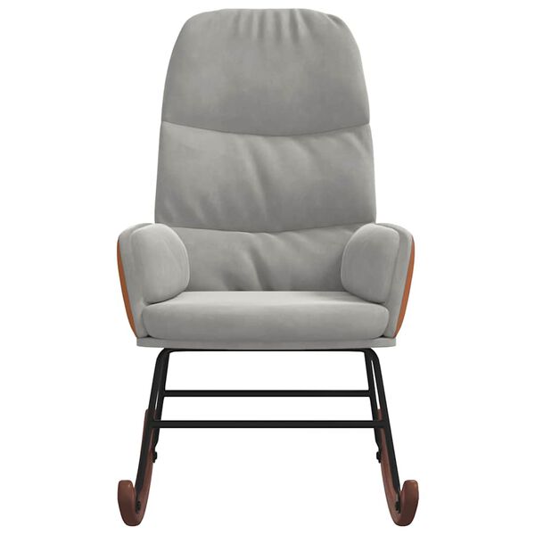 vidaXL Schommelstoel fluweel lichtgrijs