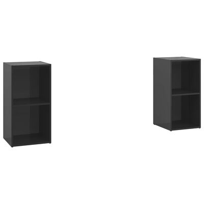 vidaXL Tv-meubelen 2 st 72x35x36,5 cm spaanplaat hoogglans zwart