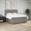 vidaXL Boxspring met matras stof taupe 180x200 cm