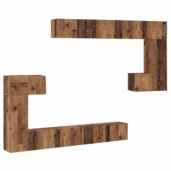 vidaXL TV Eenheden Wandgemonteerd 4 pcs Oud Hout Bewerkt hout