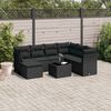 vidaXL 8-delige Loungeset met kussens poly rattan zwart