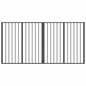vidaXL Hondenhek 2 st Zwart 100 x 100 cm Gegalvaniseerd staal