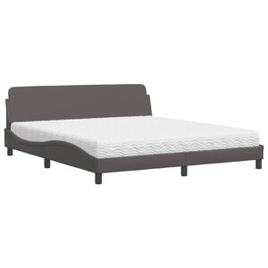 vidaXL Bed met matras "Dover" kunstleer grijs 180x200 cm