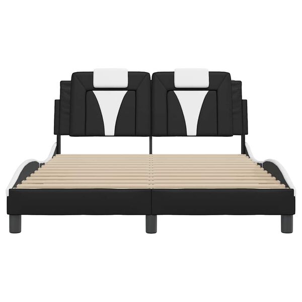 vidaXL Bedframe "Viana" zonder matras kunstleer zwart en wit 120x200 cm