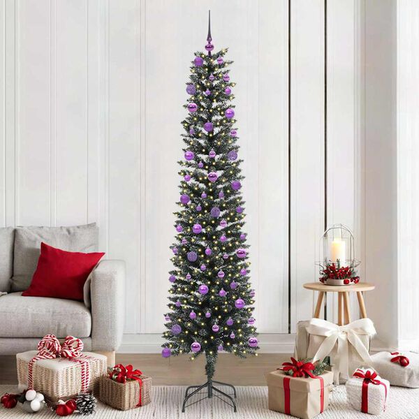 vidaXL Kunstkerstboom met 300 LED Groen 210 cm PVC en Plastic en Staal