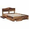 vidaXL Bedframe met hoofdeinde Oudhout 140 x 190 cm Bewerkt hout