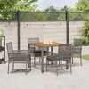 vidaXL Tuin eettafelset 5 pcs Grijs poly rattan