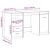 vidaXL Bureau met kast Oud hout Bewerkt hout