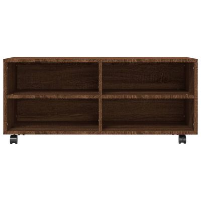 vidaXL Tv-meubel met wieltjes 90x35x35 cm bewerkt hout bruin eikenkleur
