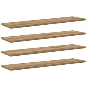 vidaXL Boekenplank Bord 4 pcs Bruin 80 x 20 x 1,5 cm Bewerkt hout