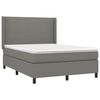 vidaXL Boxspring met matras stof donkergrijs 140x190 cm