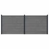 vidaXL Hekpaneel 2 st 348 x 146 cm WPC en Aluminium Grijs