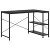vidaXL Computerbureau 110x72x70 cm bewerkt hout zwart