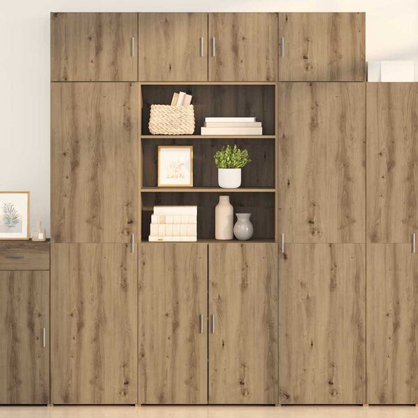 vidaXL Opbergkast Artisan Eiken 80 x 42,5 x 225 cm Bewerkt hout