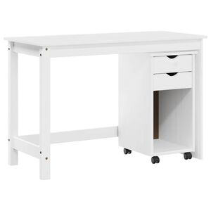 vidaXL Bureau Kas Set 2 st Wit Massief grenenhout