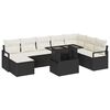 vidaXL Tuin Sofa Set 9 st Zwart en Cr&egrave;me poly rattan