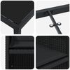 vidaXL Tuin eettafelset met kussen 9 pcs Zwart poly rattan